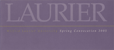 Wilfrid Laurier University spring convocation invitation, 2005