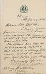 Letter from Wilfrid Laurier to Ulric Barthe, January 29, 1890