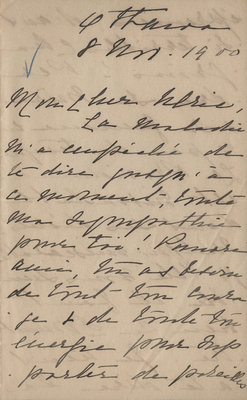 Letter from L. Lavergne to Ulric Barthe, November 8, 1900