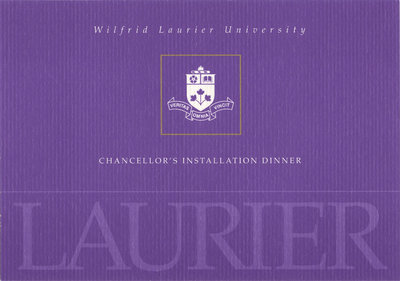 Wilfrid Laurier University spring convocation Chancellor's Installation dinner invitation, 2008