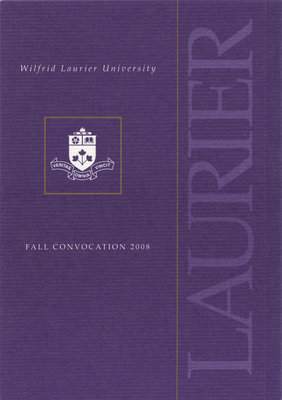 Wilfrid Laurier University fall convocation invitation, 2008