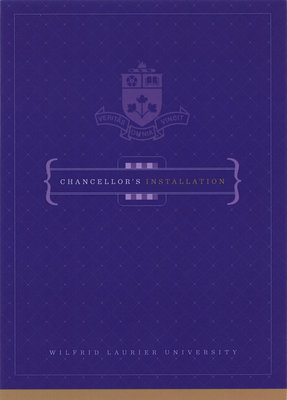 Wilfrid Laurier University fall convocation and Chancellor's installation dinner invitation, 2011