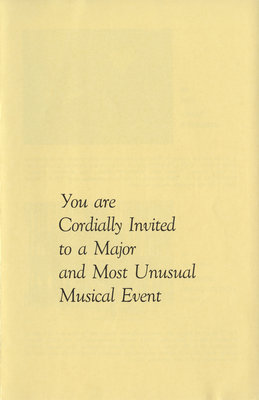 Alumni presentation concert invitation, 1964