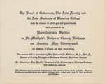 Waterloo College baccalaureate service invitation, 1935