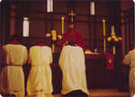 Rev. Saabas leading communion, Evangelical Lutheran Church of the Redeemer, Montreal, Quebec