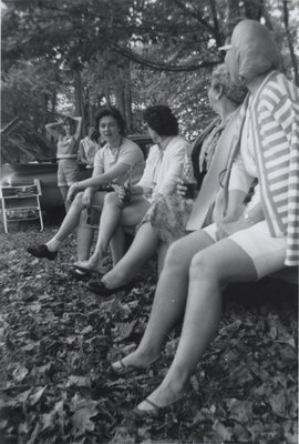 Six women at Evangelical Lutheran Church of the Redeemer picnic, Quebec