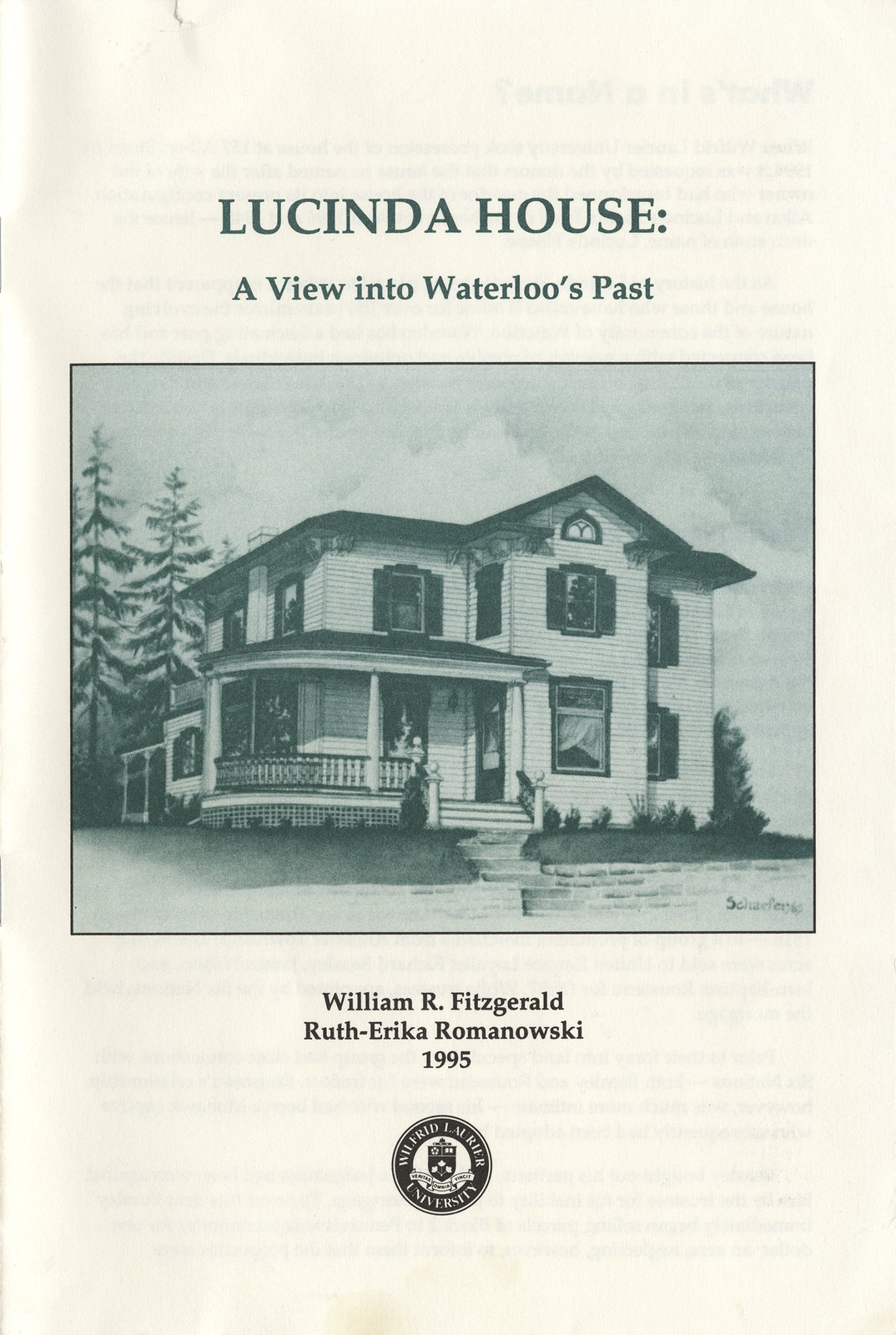 Lucinda House a view into Waterloo's past Laurier Library Images