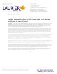 147-2013 : Laurier receives funding to offer teachers a post-degree certificate in mental health