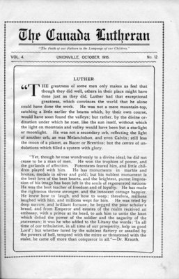 The Canada Lutheran, vol. 4, no. 12, October 1916