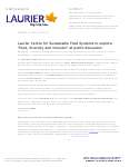 037-2014 : Laurier Centre for Sustainable Food Systems to explore 'Food, diversity and inclusion' at public discussion