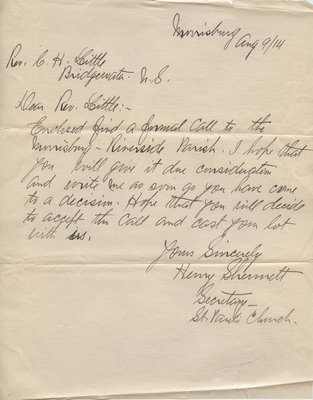 Henry Shermett to Carroll Herman Little, August 9, 1914