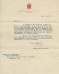 Letter from the Minister of Railways and Canals office to Carroll Herman Little, May 17, 1929