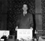 Man standing in Dining Hall, Waterloo College