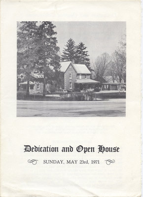 Dedication and open house : Sunday, May 23rd, 1971