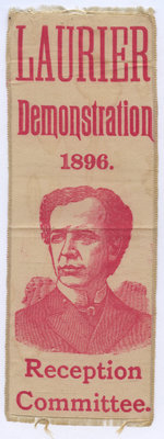 Wilfrid Laurier political campaign ribbon, 1896