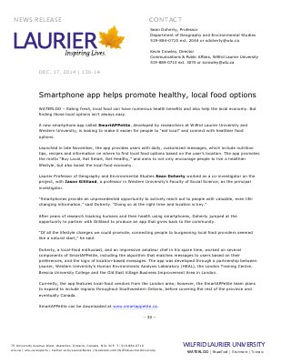 130-2014 : Smartphone app helps promote healthy, local food options