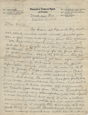 Carroll Herman Little to Candace Little, October 21, 1928