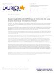 012-2015 : Student applications to Wilfrid Laurier University increase despite downward trend across Ontario