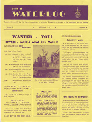 This is Waterloo, September 1959, volume 3, number 4