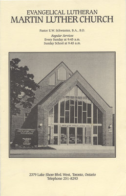 Evangelical Lutheran Martin Luther Church : regular services