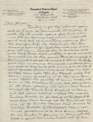 Letter from C. H. Little to Candace Little, December 1, 1929