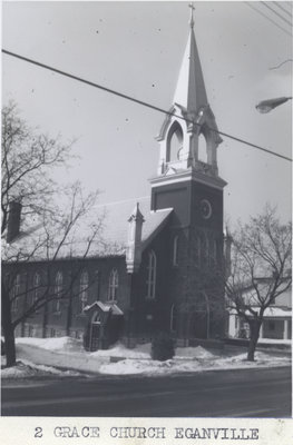 Exterior view of Grace Evangelical Lutheran Church in Eganville, Ontario