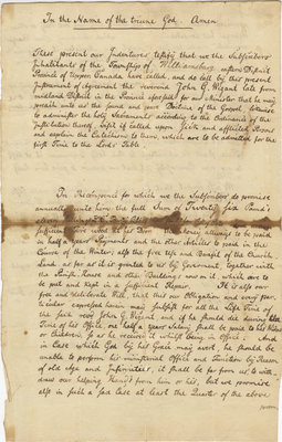 Call from the St. Lawrence Evangelical Lutheran Parish to John Gunther Weagant, March 1, 1808