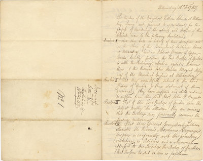 Resolutions prepared by Wardens of the Evangelical Lutheran Church at Williamsburg, February 26, 1827