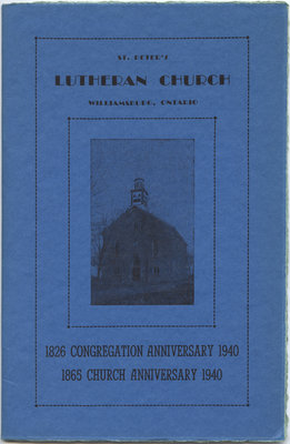 Congregation and Church Anniversary of St. Peter's Lutheran Church in Williamsburg, Ontario, 1940