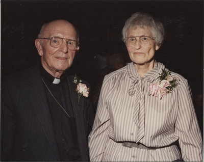 Rev. Hamester and wife at 100th anniversary of Zion Evangelical Lutheran Church, Pembroke, Ontario