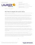 048-2015 : WLU Press to integrate with Laurier Library