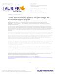049-2015 : Laurier receives ministry approval for game design and development degree program
