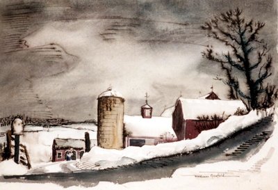 Barns in Deep Snow