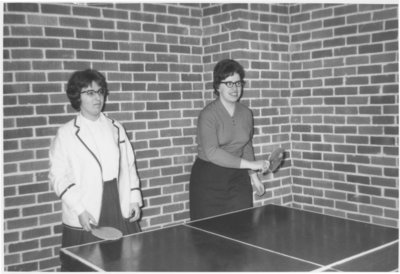 Waterloo Lutheran University students playing ping pong