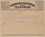 Telegram from William Lyon Mackenzie King to C. Mortimer Bezeau, December 5, 1930
