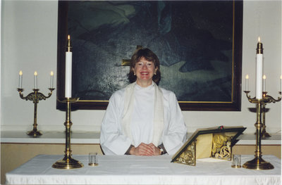 Rev. Shirley Ruller at St. Timothy's Lutheran Church, Copper Cliff, Ontario