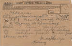 Telegram from William Lyon Mackenzie King to Mrs. C. E Hoffman, July 27, 1911