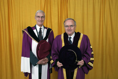 Don Morgenson and Robert Rosehart, Wilfrid Laurier University spring convocation, 2006