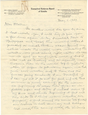Letter from C. H. Little to Candace Little, May 1, 1932