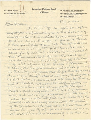 Letter from C. H. Little to Candace Little, June 5, 1932