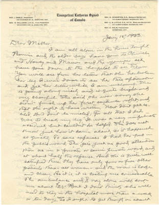 Letter from C. H. Little to Candace Little, January 15, 1933