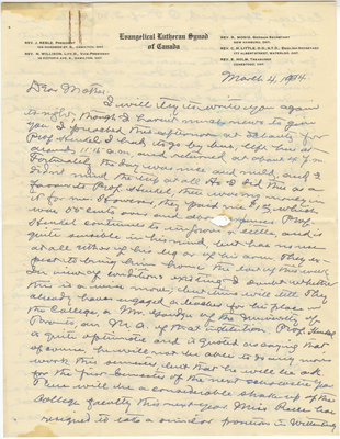 Letter from C. H. Little to Candace Little, March 4, 1934