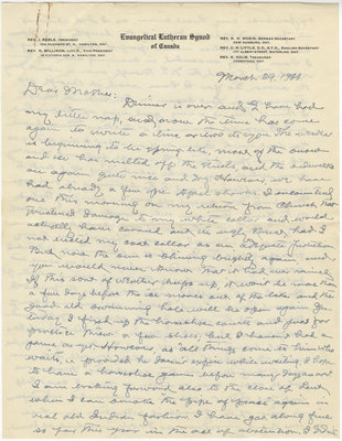 Letter from C. H. Little to Candace Little, March 29, 1936