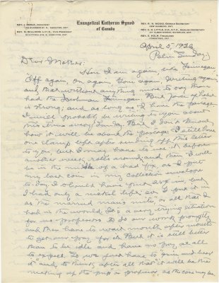 Letter from C. H. Little to Candace Little, April 5, 1936