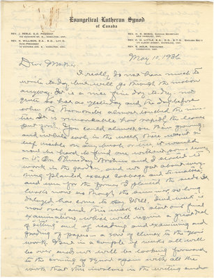 Letter from C. H. Little to Candace Little, May 10, 1936