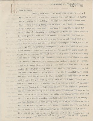 Letter from C. H. Little to Candace Little, July 16, 1939