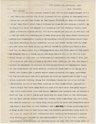 Letter from C. H. Little to Candace Little, January 11, 1940