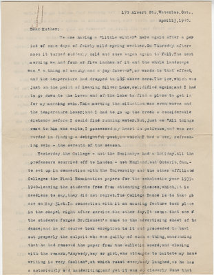 Letter from C. H. Little to Candace Little, April 13, 1940