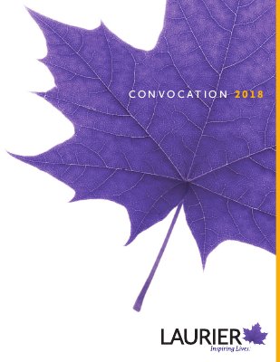 Wilfrid Laurier University Brantford spring convocation program, 2018