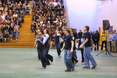 Students performing for Fashion 'n' Motion, Laurier Day 2002